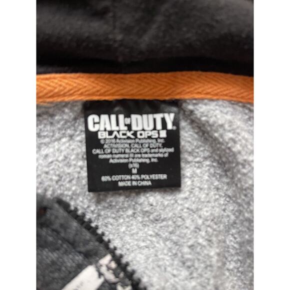 Call Of Duty Black Ops Gray Zip Up Sweat Shirt Hoodie Sweater Jacket Size Medium - Picture 2 of 8
